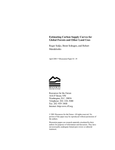 Estimating Carbon Supply Curves for Global Forests and Other Land Uses Mendelsohn