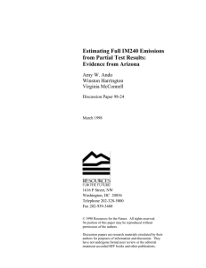 Estimating Full IM240 Emissions from Partial Test Results: Evidence from Arizona