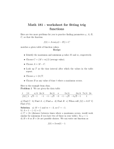Math 181 - worksheet for fitting trig functions