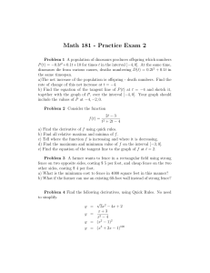 Math 181 - Practice Exam 2