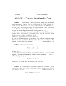 Math 181 - Practice Questions for Final