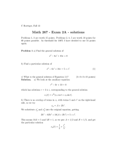 Math 267 - Exam 2A - solutions