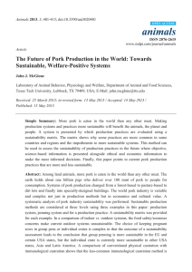 animals The Future of Pork Production in the World: Towards