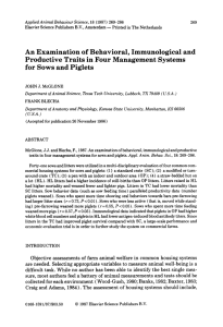 An  E x a m i n a t... Productive  Traits  in Four  Management  Systems