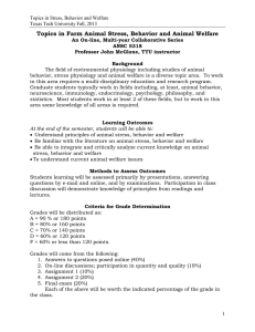 Topics in Farm Animal Stress, Behavior and Animal Welfare