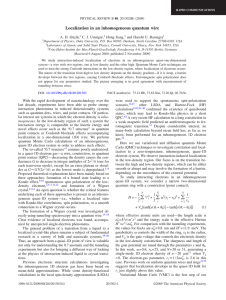 Localization in an inhomogeneous quantum wire A. D. Güçlü, C. J. Umrigar,