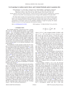 Level spacings in random matrix theory and Coulomb blockade peaks... * Damir Herman, T. Tzen Ong,