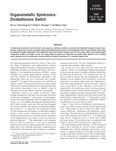 Organometallic Spintronics: Dicobaltocene Switch Rui Liu, San-Huang Ke,