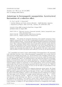 Anisotropy in ferromagnetic nanoparticles: Level-to-level ﬂuctuations of a collective eﬀect