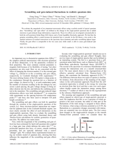 Scrambling and gate-induced fluctuations in realistic quantum dots * Hong Jiang, Denis Ullmo,