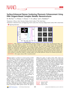 Surface-Enhanced Raman Scattering Plasmonic Enhancement Using DNA Origami-Based Complex Metallic Nanostructures