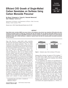 Efficient CVD Growth of Single-Walled Carbon Nanotubes on Surfaces Using Bo Zheng,