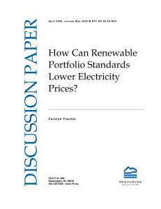 DISCUSSION PAPER How Can Renewable Portfolio Standards