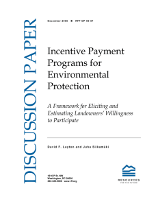 DISCUSSION PAPER Incentive Payment Programs for