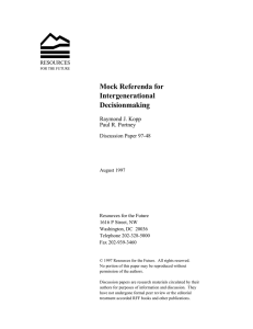 Mock Referenda for Intergenerational Decisionmaking Raymond J. Kopp