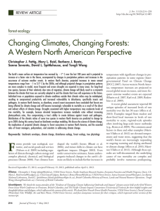Changing Climates, Changing Forests: A Western North American Perspective forest ecology