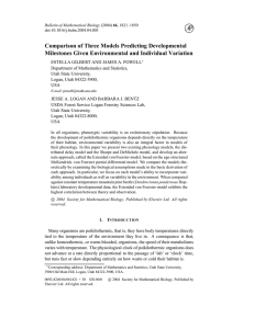 Comparison of Three Models Predicting Developmental