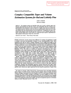 Complex Compatible Taper and  Volume Estimation Systems
