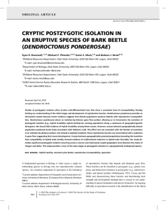 CRYPTIC POSTZYGOTIC ISOLATION IN AN ERUPTIVE SPECIES OF BARK BEETLE DENDROCTONUS PONDEROSAE