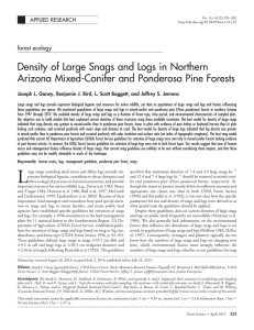 Density of Large Snags and Logs in Northern forest ecology