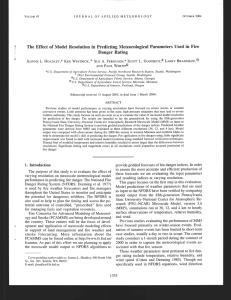 The Effect of Model  Resolution in Predicting Meteorological Parameters... Danger Rating JEANNE L. HOADLEY,&#34;