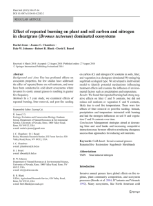 Effect of repeated burning on plant and soil carbon and... Bromus tectorum) dominated ecosystems