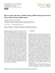 Hydrology and Earth System Sciences