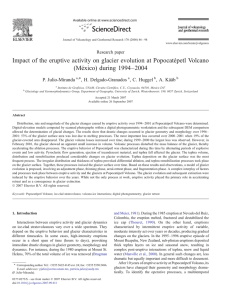 Impact of the eruptive activity on glacier evolution at Popocatépetl... –2004 (México) during 1994