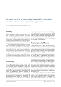 Remote sensing of permafrost hazards in mountains Summary