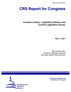 Juvenile Justice: Legislative History and Current Legislative Issues April 2, 2007 Blas Nuñez-Neto