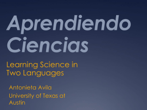 Aprendiendo Ciencias Learning Science in Two Languages