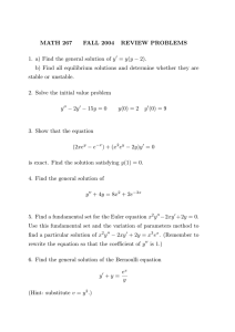 MATH 267 FALL 2004 REVIEW PROBLEMS