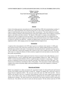 COTTON PROFITABILITY AS INFLUENCED BY ROTATION, CULTIVAR AND IRRIGATION LEVEL