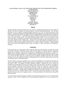 A MULTINOMIAL LOGIT ANALYSIS OF THE ADOPTION OF COTTON PRECISION... TECHNOLOGIES Shyam Sivankutty Nair