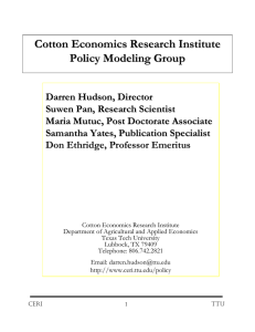 Cotton Economics Research Institute Policy Modeling Group
