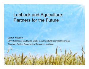 Lubbock and Agriculture: Partners for the Future