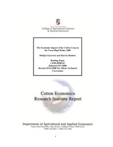 The Economic Impact of the Cotton Crop on