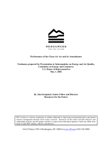 Performance of the Clean Air Act and its Amendments