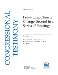 Preventing Climate Change: Second in a Series of Hearings