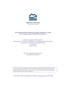 The Proposed National Ambient Air Quality Standards (NAAQS)