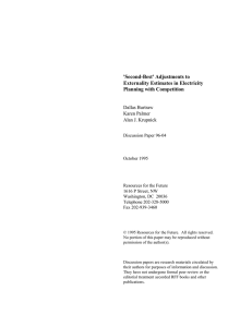 'Second-Best' Adjustments to Externality Estimates in Electricity Planning with Competition Dallas Burtraw