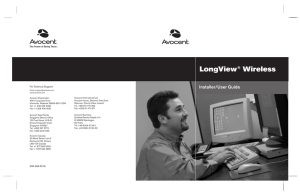 LongView Wireless Installer/User Guide ®