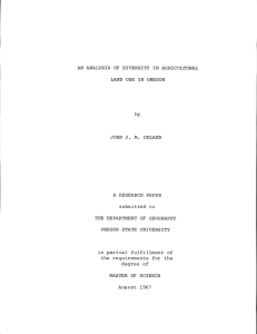 AN ANALYSIS OF DIVERSITY IN AGRICULTURAL M, ODLAND A RESEARCH PAPER