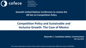 Competition Policy and Sustainable and Inclusive Growth: The Case of Mexico