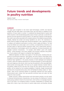 Future trends and developments in poultry nutrition Summary Stephen Chadd