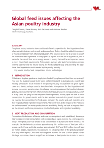 Global feed issues affecting the Asian poultry industry SummAry