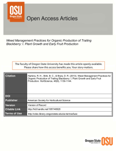 Weed Management Practices for Organic Production of Trailing