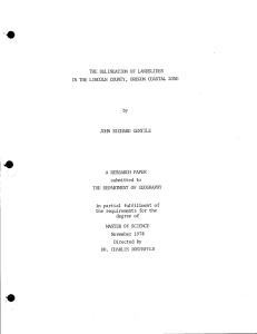 THE DELINEATION OF LANDSLIDES by JOHN RICHARD GENTILE A RESEARCH PAPER