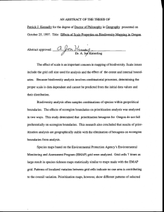 Patrick J. Kennelly for the degree of Doctor of Philosophy... October 25, 1997. Title: Effects of Scale Properties on Biodiversity...