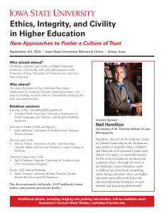 Ethics, Integrity, and Civility in Higher Education Who should attend?